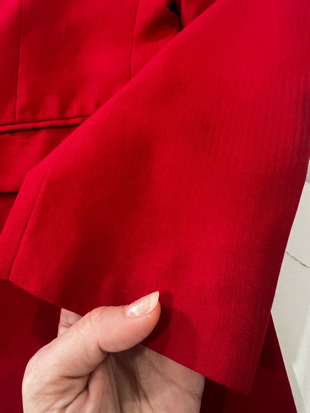 Linden Grey Tomato Red Tailored Blazer Women M Structured Chic - Picture 15 of 16